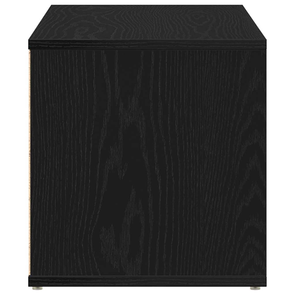Tv-Skap Med Skuff Svart Eik 80 X 34 X 36 Cm Konstruert Tre
