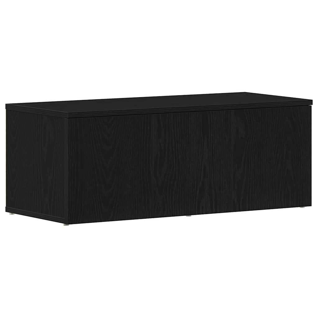 Tv-Skap Med Skuff Svart Eik 80X34X30 Cm Konstruert Tre