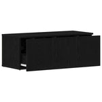 Tv-Skap Med Skuff Svart Eik 80X34X30 Cm Konstruert Tre