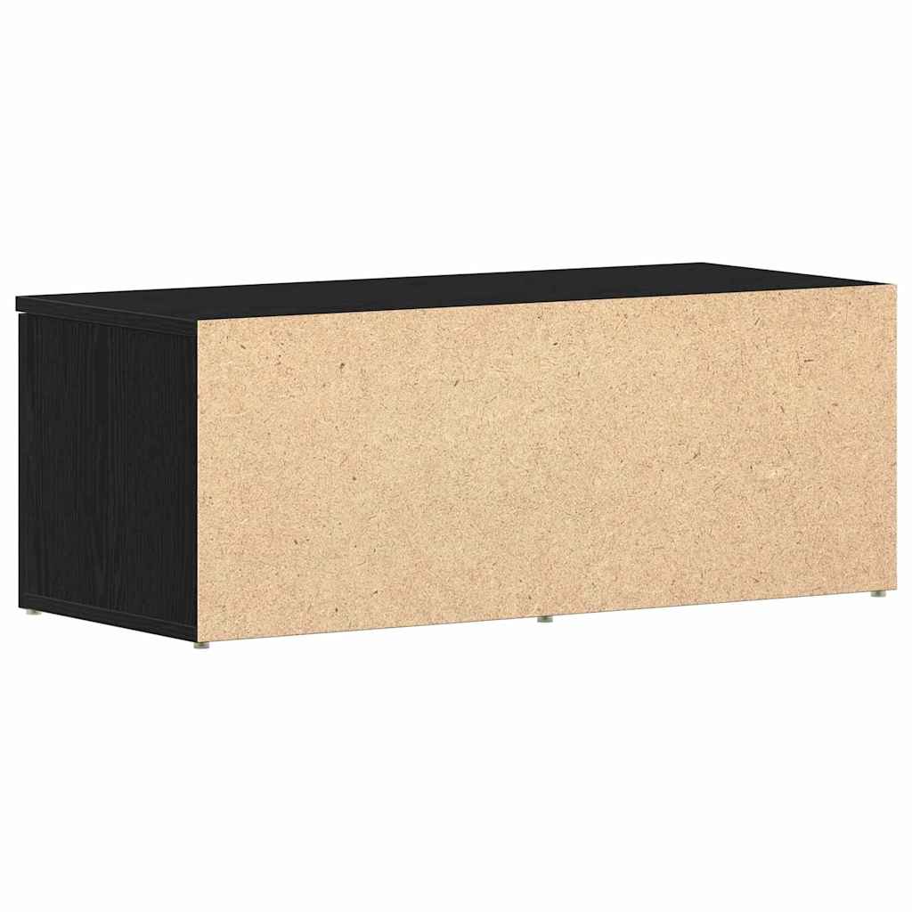 Tv-Skap Med Skuff Svart Eik 80X34X30 Cm Konstruert Tre