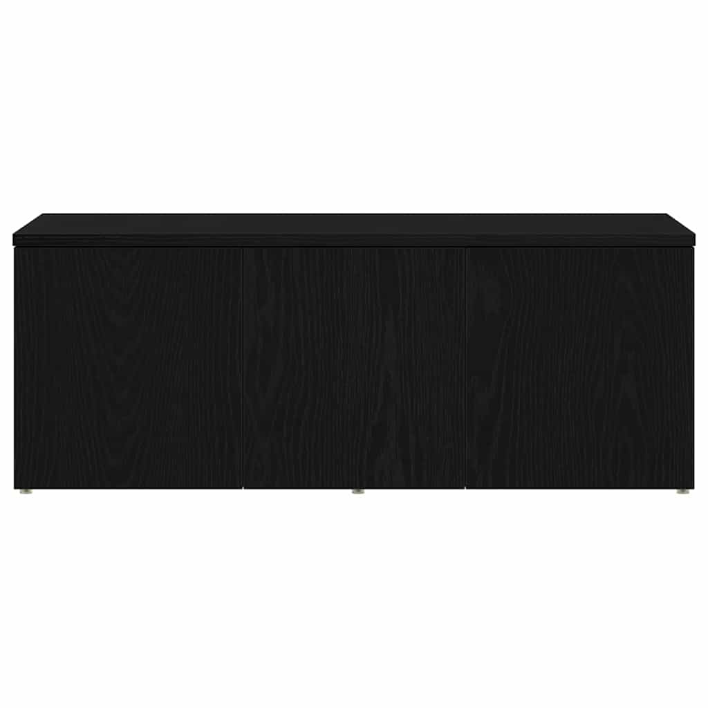 Tv-Skap Med Skuff Svart Eik 80X34X30 Cm Konstruert Tre