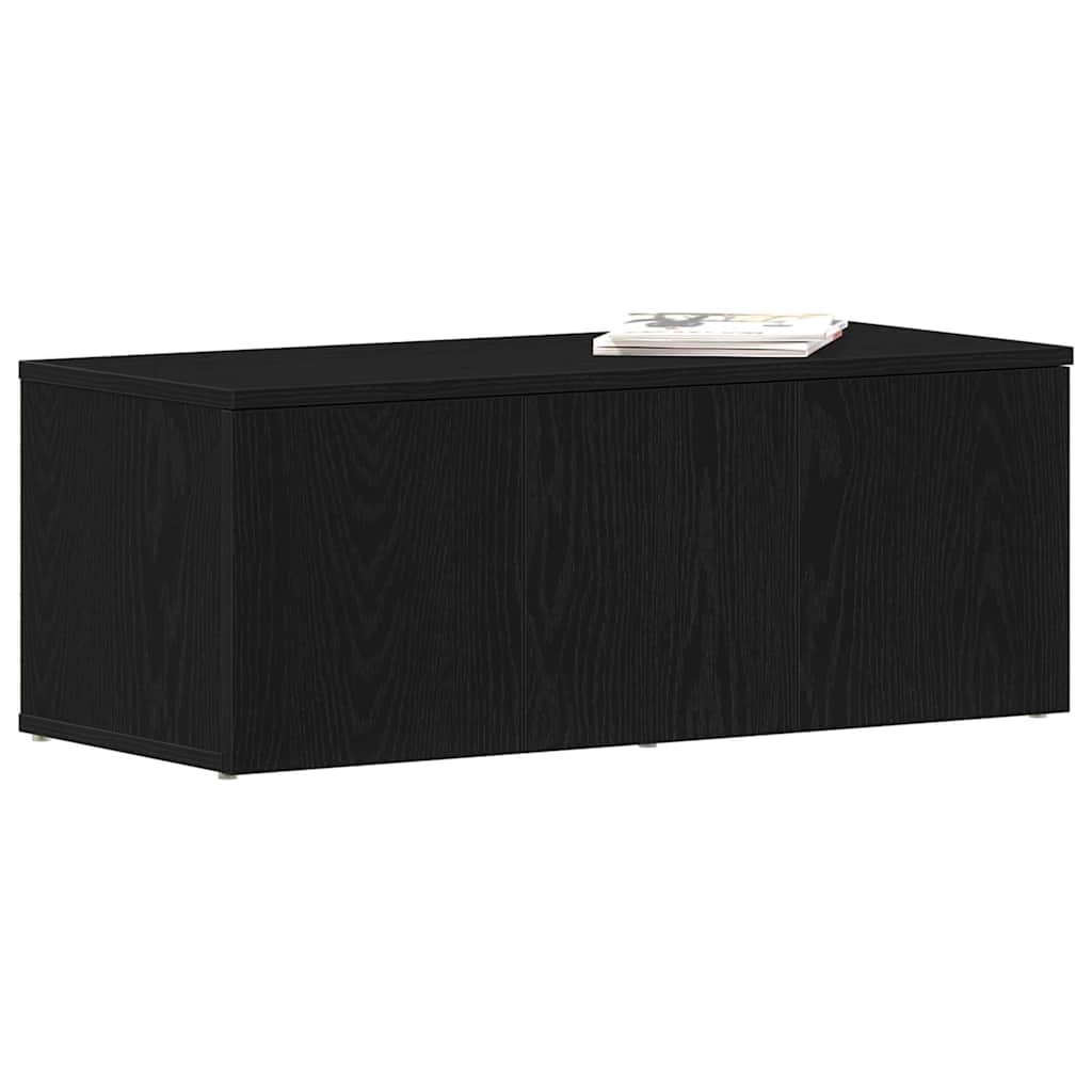 Tv-Skap Med Skuff Svart Eik 80X34X30 Cm Konstruert Tre