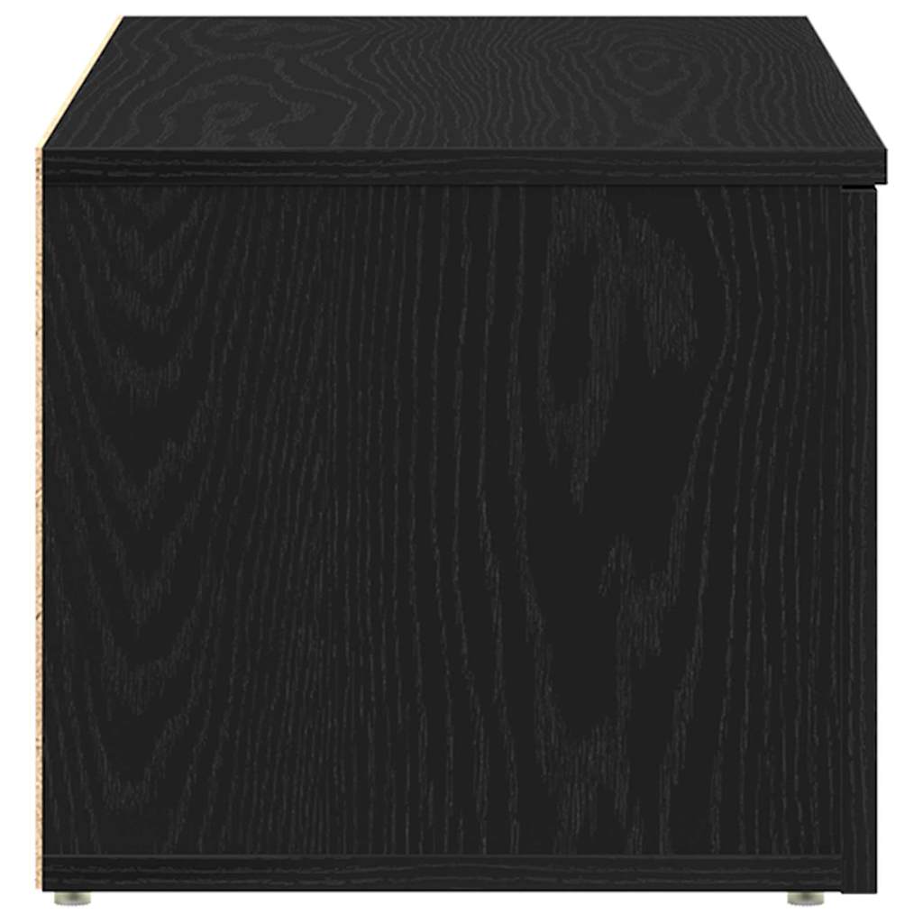 Tv-Skap Med Skuff Svart Eik 80X34X30 Cm Konstruert Tre