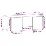 Tv-Skap Med Skuff Svart Eik 80X34X30 Cm Konstruert Tre