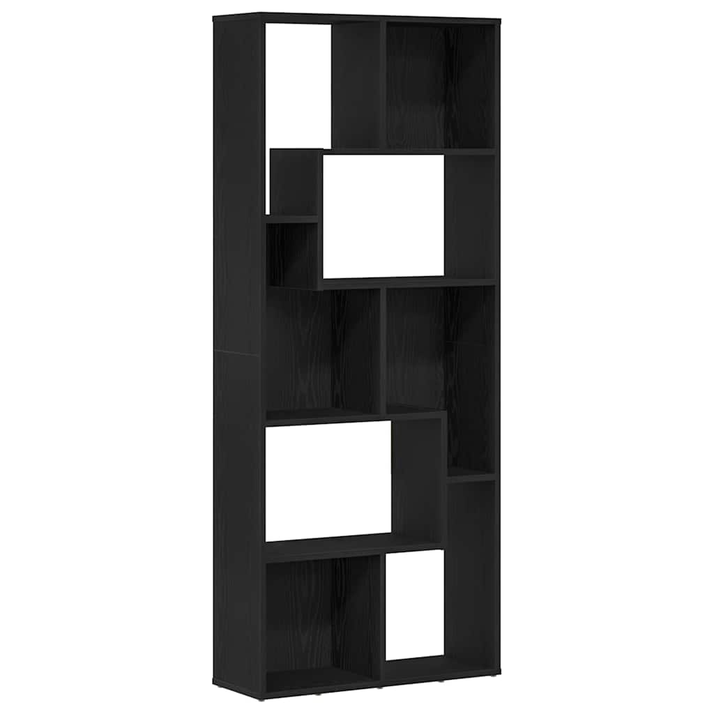 Bokhylle Svart Eik 67X24X161 Cm Konstruert Tre