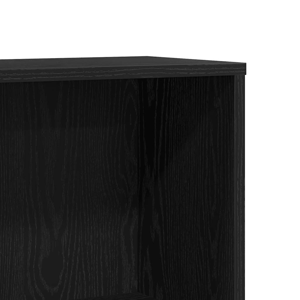 Bokhylle Svart Eik 67X24X161 Cm Konstruert Tre