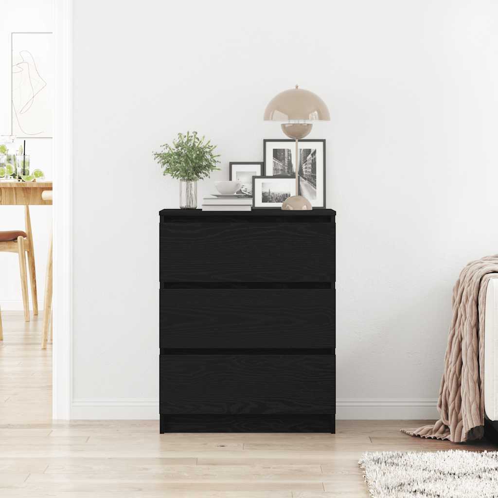 Skjenk Svart Eik 60X35X76 Cm Konstruert Tre