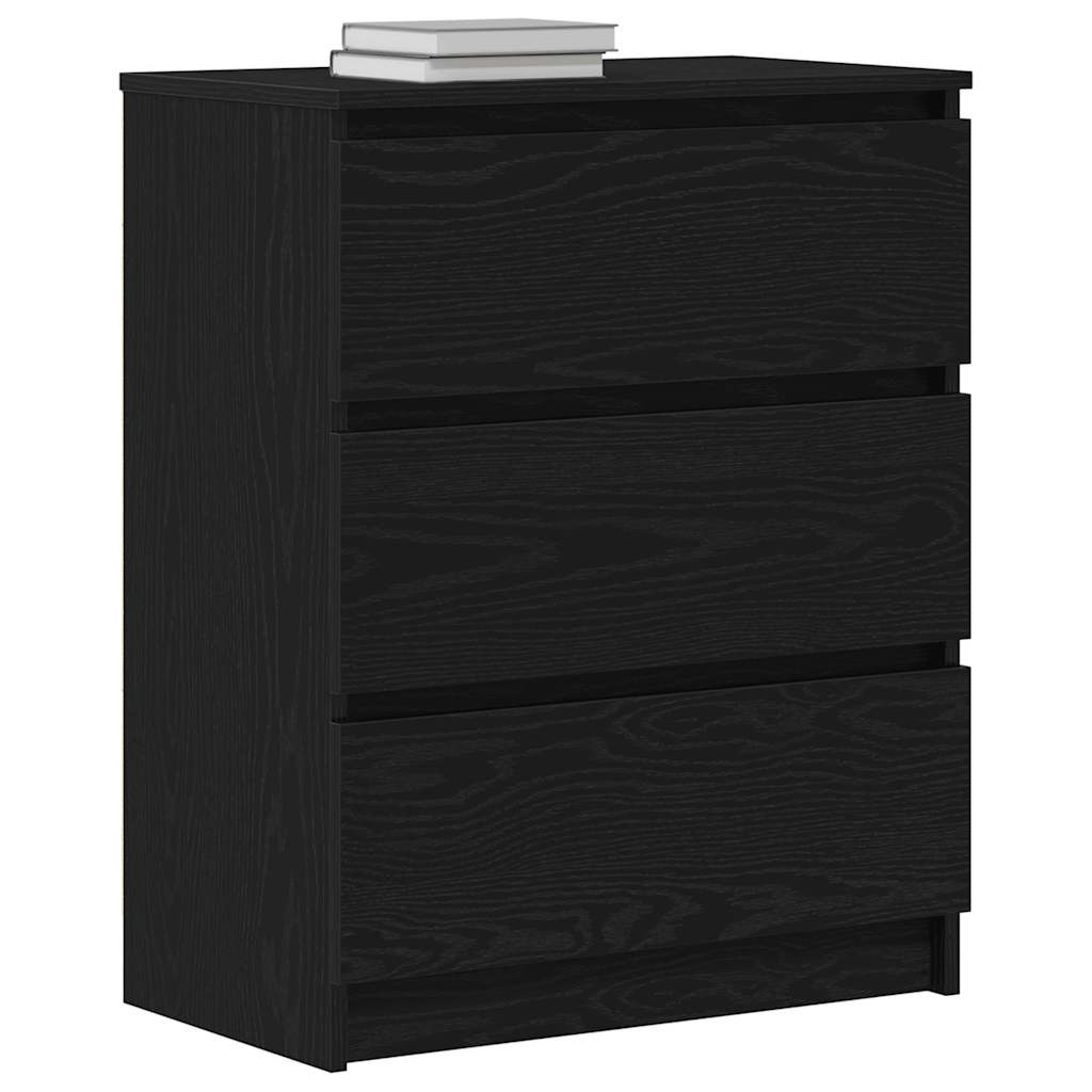 Skjenk Svart Eik 60X35X76 Cm Konstruert Tre