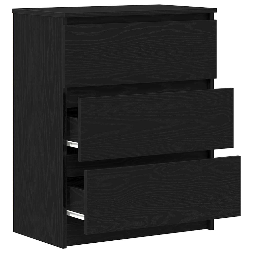 Skjenk Svart Eik 60X35X76 Cm Konstruert Tre