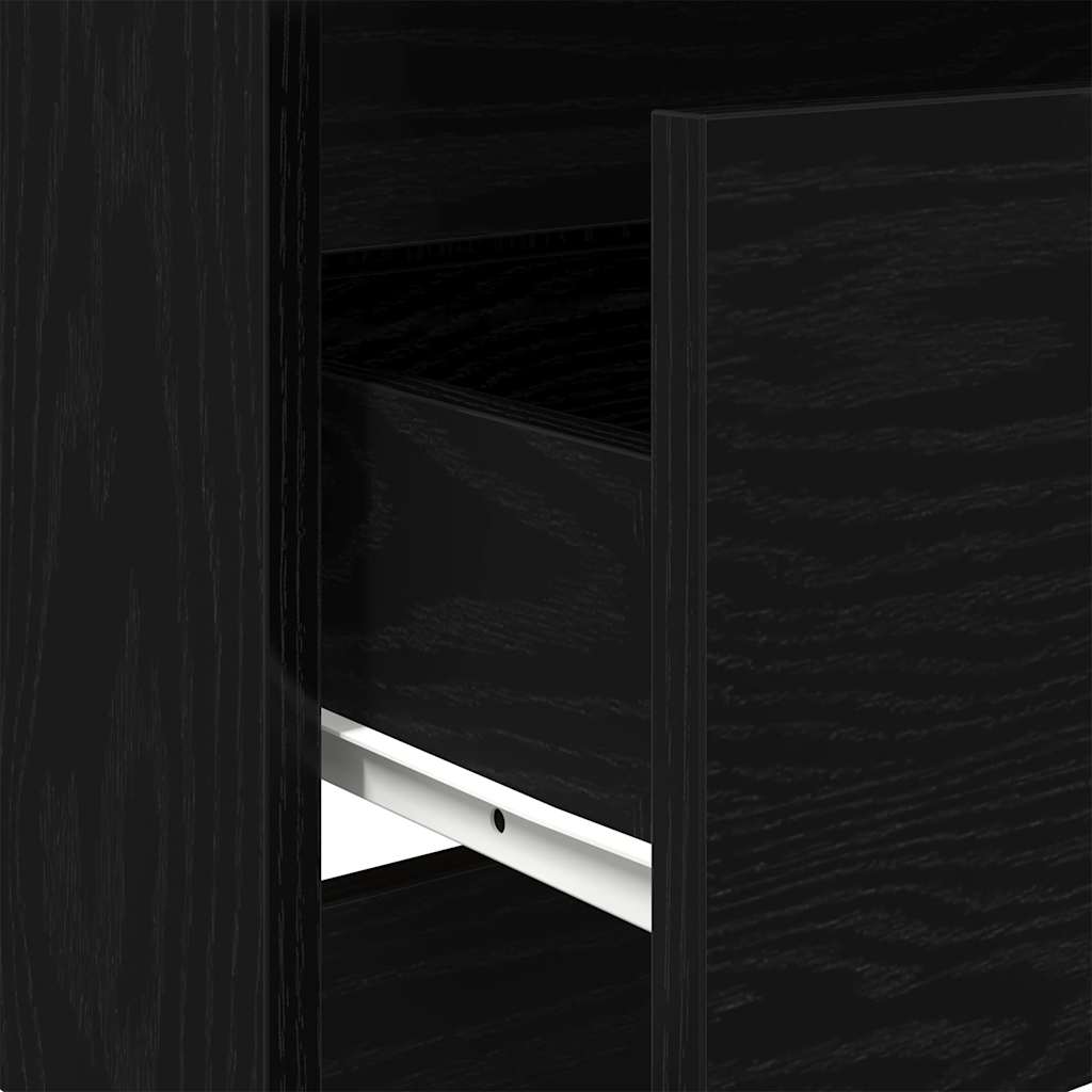 Skjenk Svart Eik 60X35X76 Cm Konstruert Tre