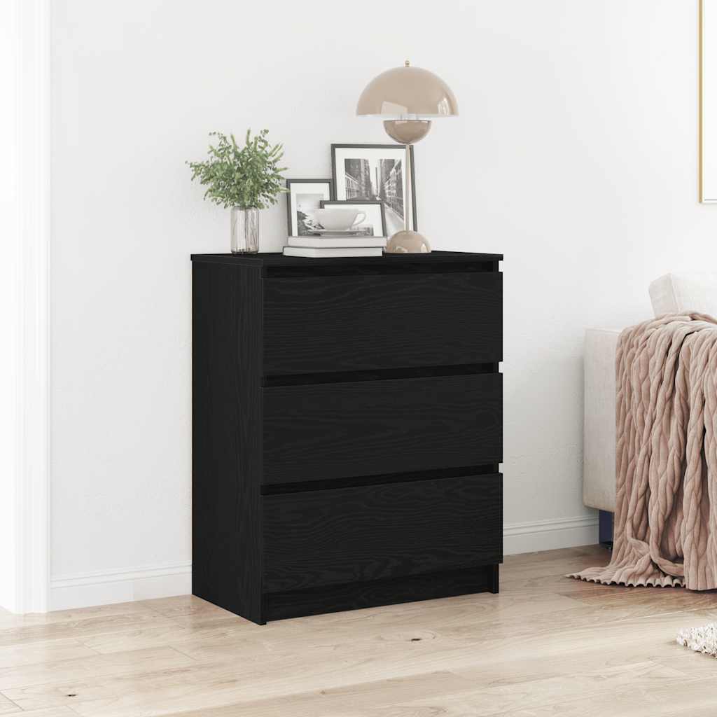 Skjenk Svart Eik 60X35X76 Cm Konstruert Tre