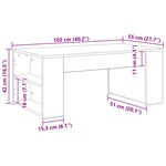 Kaffebord Svart Eik 102 X 55 X 42 Cm Konstruert Tre