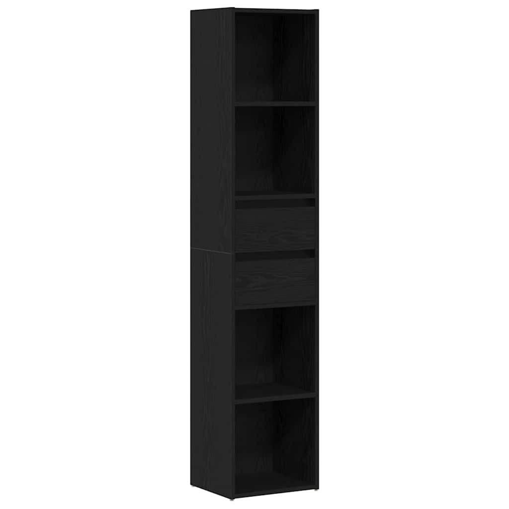 Bokskap Svart Eik 36 X 30 X 171 Cm Konstruert Tre