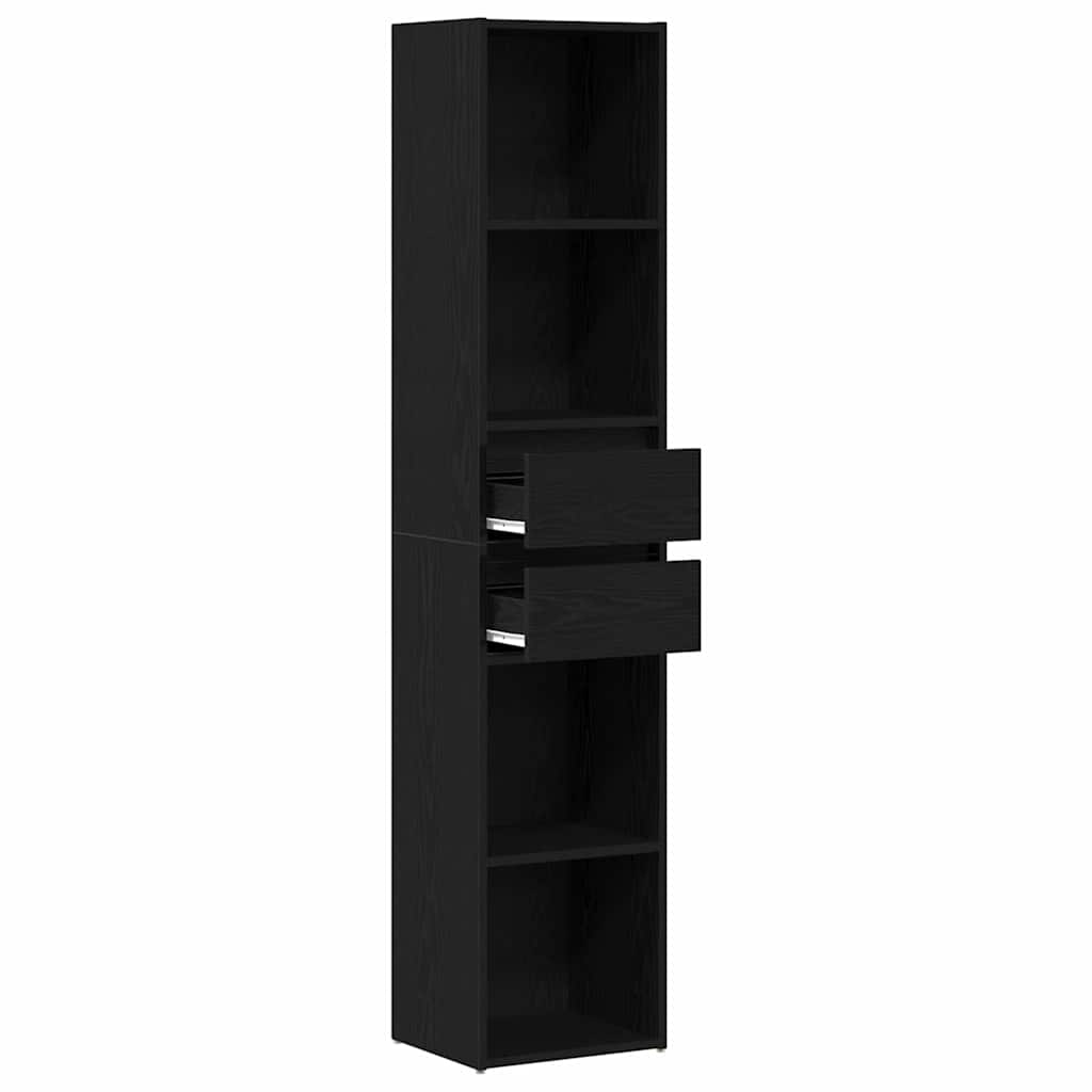 Bokskap Svart Eik 36 X 30 X 171 Cm Konstruert Tre