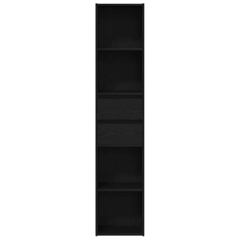 Bokskap Svart Eik 36 X 30 X 171 Cm Konstruert Tre