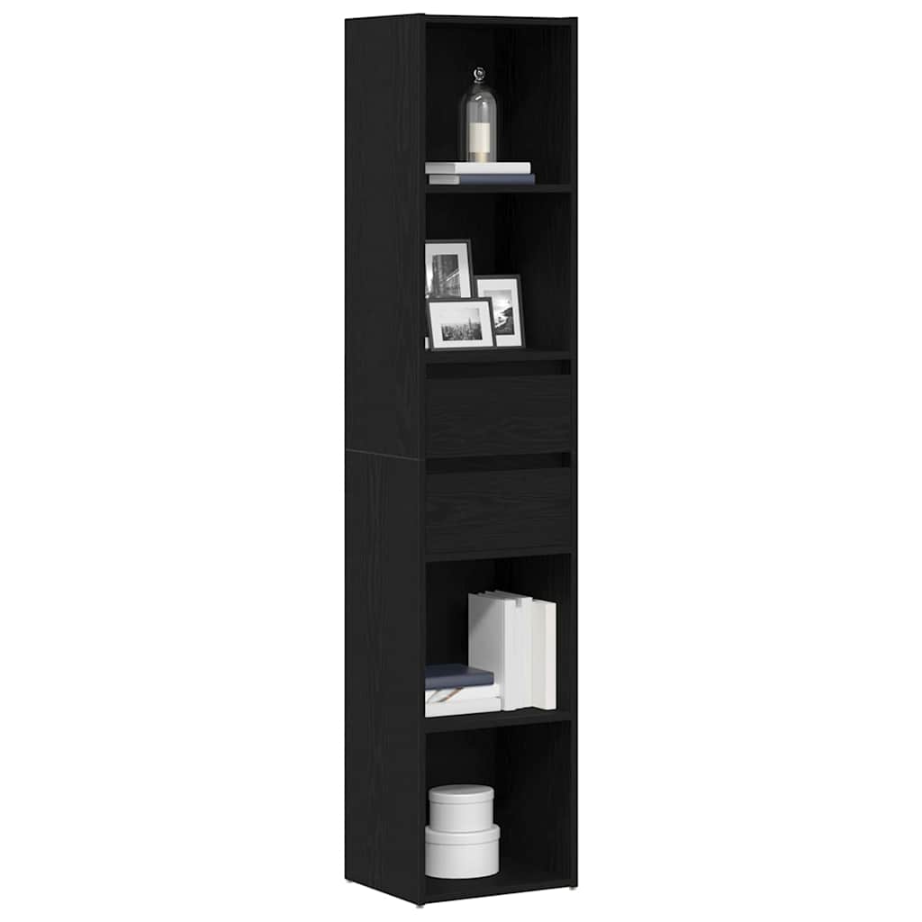 Bokskap Svart Eik 36 X 30 X 171 Cm Konstruert Tre