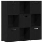 Bokhylle Svart Eik 90X28X90 Cm Konstruert Tre