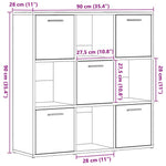 Bokhylle Svart Eik 90X28X90 Cm Konstruert Tre
