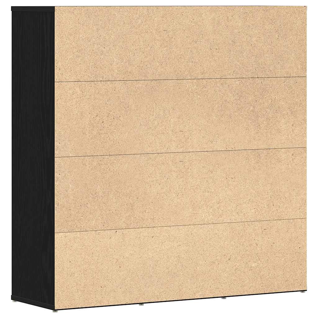 Bokhylle Svart Eik 90X28X90 Cm Konstruert Tre