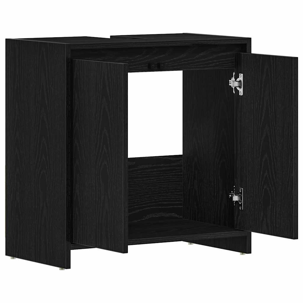 Baderomsskap Svart Eik 60X33X60 Cm Konstruert Tre