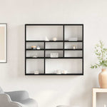 Vegghylle Svart Eik 90X16X78 Cm Konstruert Tre