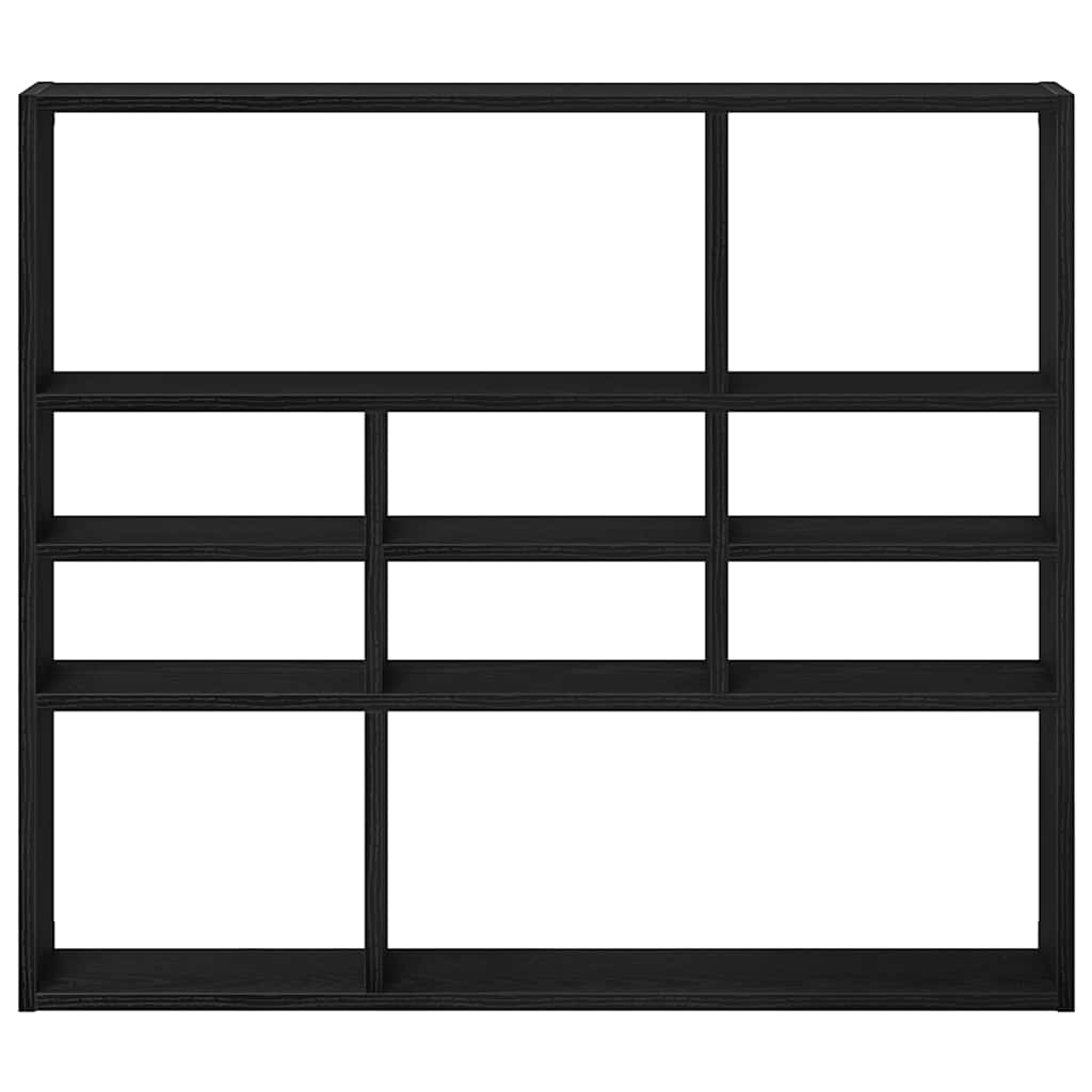 Vegghylle Svart Eik 90X16X78 Cm Konstruert Tre