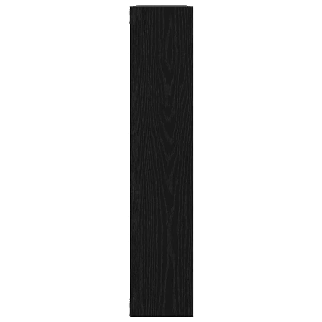 Vegghylle Svart Eik 90X16X78 Cm Konstruert Tre