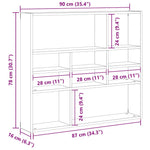 Vegghylle Svart Eik 90X16X78 Cm Konstruert Tre