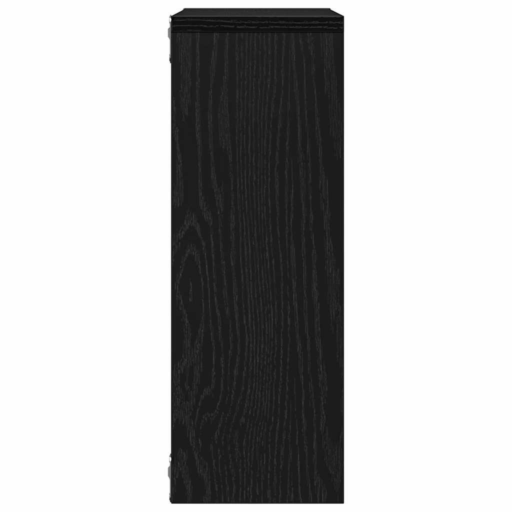 Vegghylle Svart Eik 45X16X45 Cm Konstruert Tre