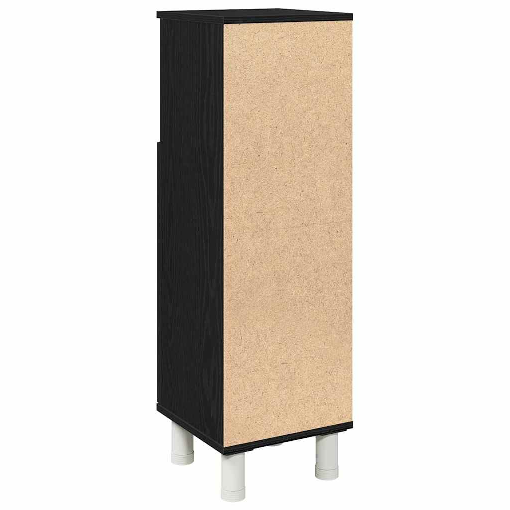 Baderomsskap Med Dør Svart Eik 30 X 30 X 95 Cm Konstruert Tre