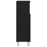 Baderomsskap Med Dør Svart Eik 30 X 30 X 95 Cm Konstruert Tre