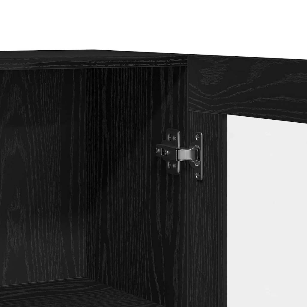 Bokskap Svart Eik 82,5 X 30,5 X 80 Cm Konstruert Tre