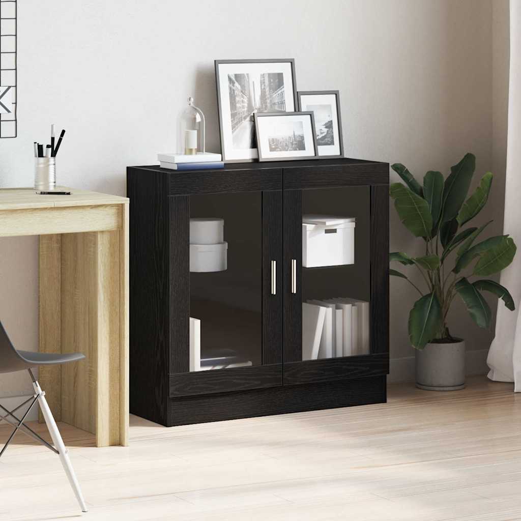 Bokskap Svart Eik 82,5 X 30,5 X 80 Cm Konstruert Tre