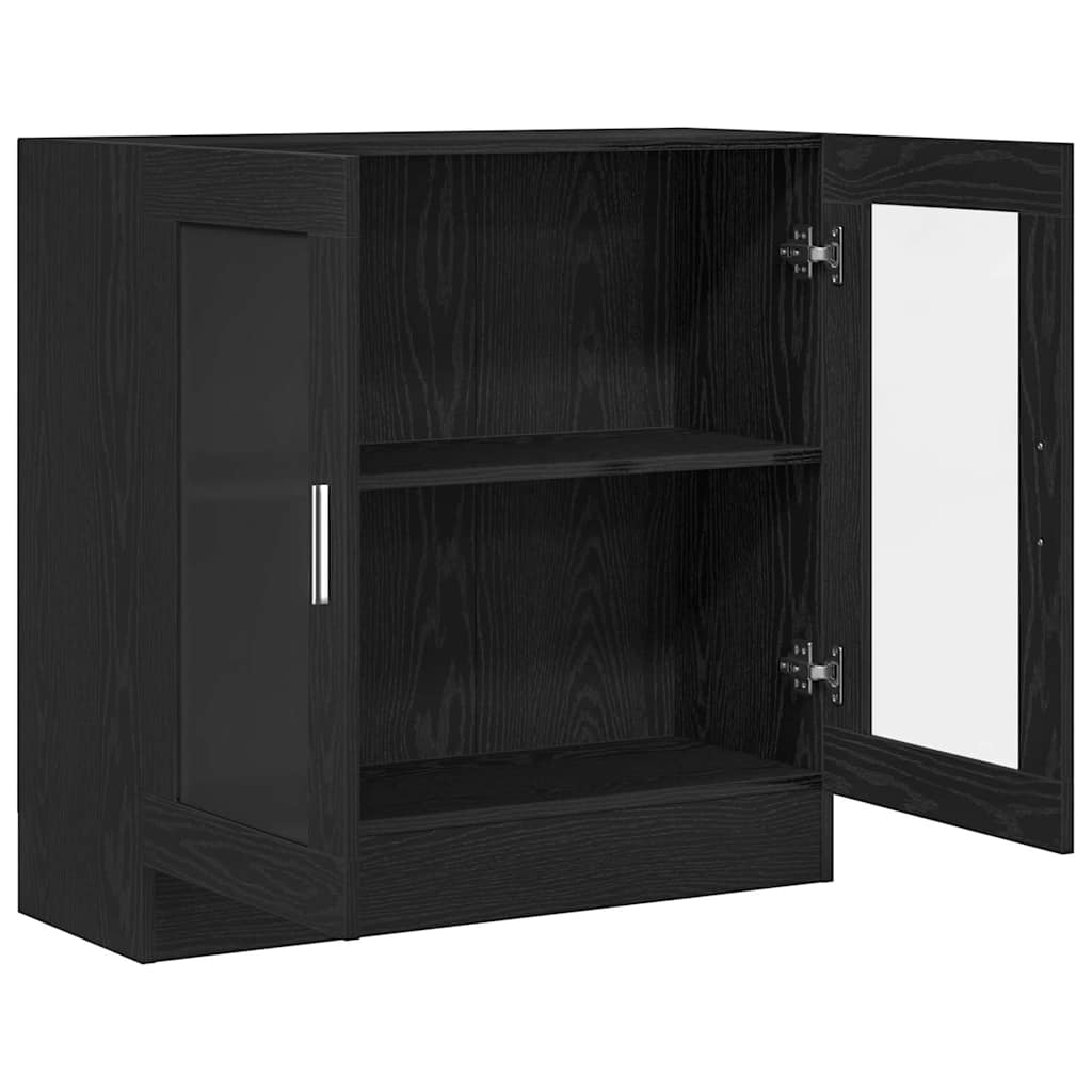 Bokskap Svart Eik 82,5 X 30,5 X 80 Cm Konstruert Tre