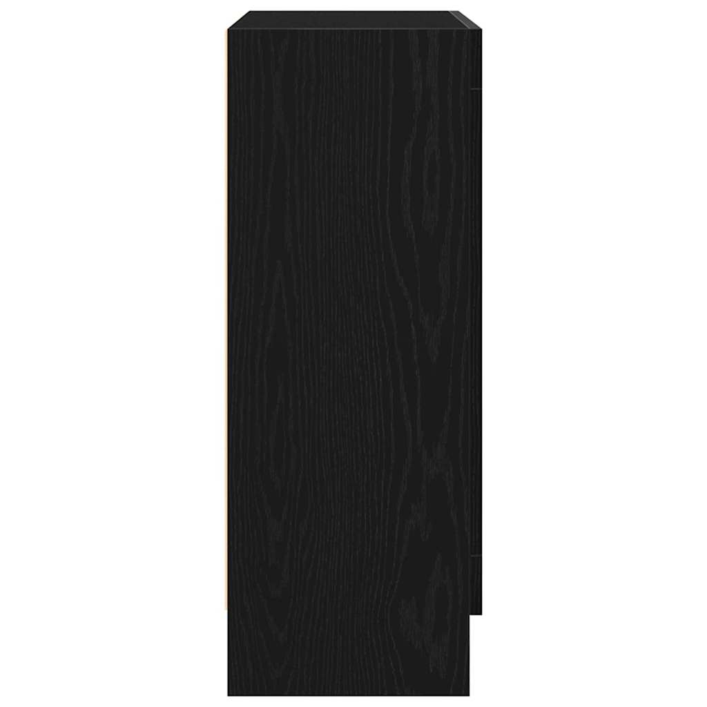 Bokskap Svart Eik 82,5 X 30,5 X 80 Cm Konstruert Tre