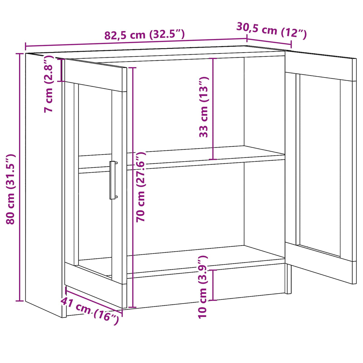 Bokskap Svart Eik 82,5 X 30,5 X 80 Cm Konstruert Tre