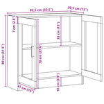 Bokskap Svart Eik 82,5 X 30,5 X 80 Cm Konstruert Tre