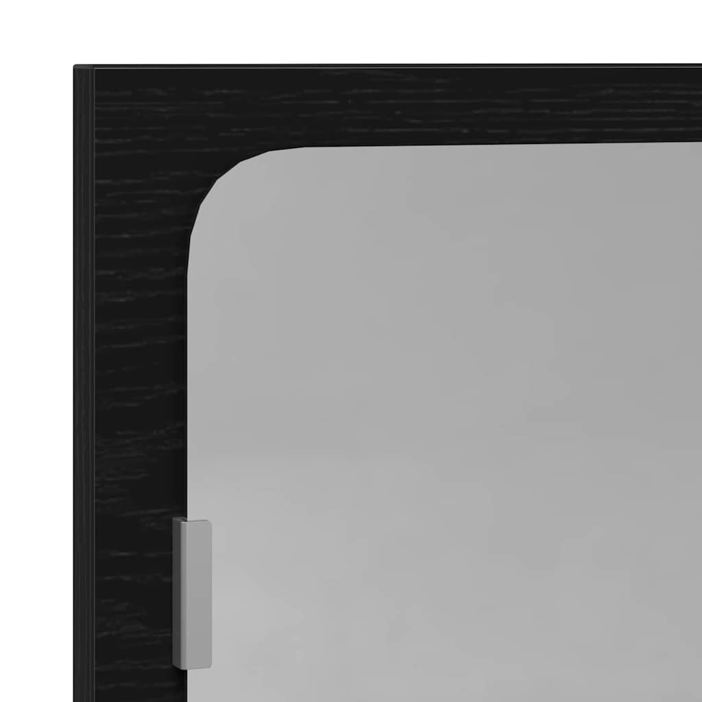 Speilhylle Med Hylle Svart Eik 60 X 10,5 X 37 Cm Konstruert Tre