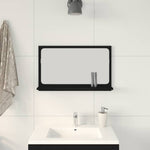 Speilhylle Med Hylle Svart Eik 60 X 10,5 X 37 Cm Konstruert Tre