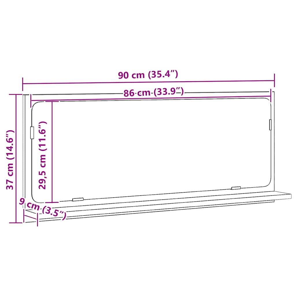 Speilhylle Gammelt Tre 90 X 10,5 X 37 Cm Konstruert Tre