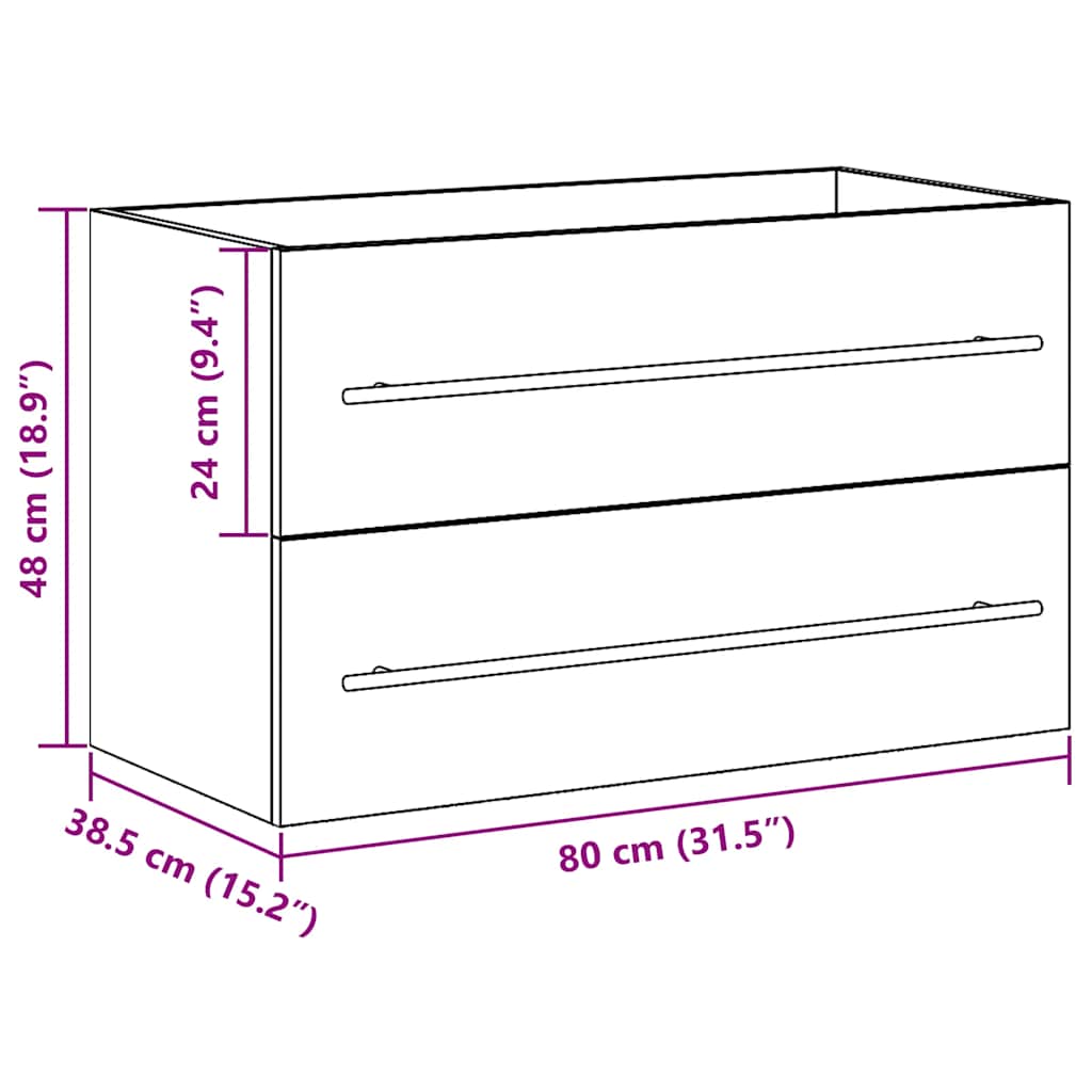 Badeservantskap Artisan Eik 80X38,5X48 Cm Konstruert Tre