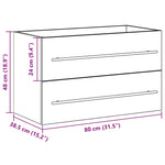 Servantskap Svart Eik 80X38,5X48 Cm Konstruert Tre