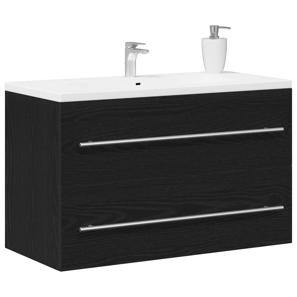 Servantskap Svart Eik 80X38,5X48 Cm Konstruert Tre