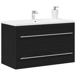 Servantskap Svart Eik 80X38,5X48 Cm Konstruert Tre