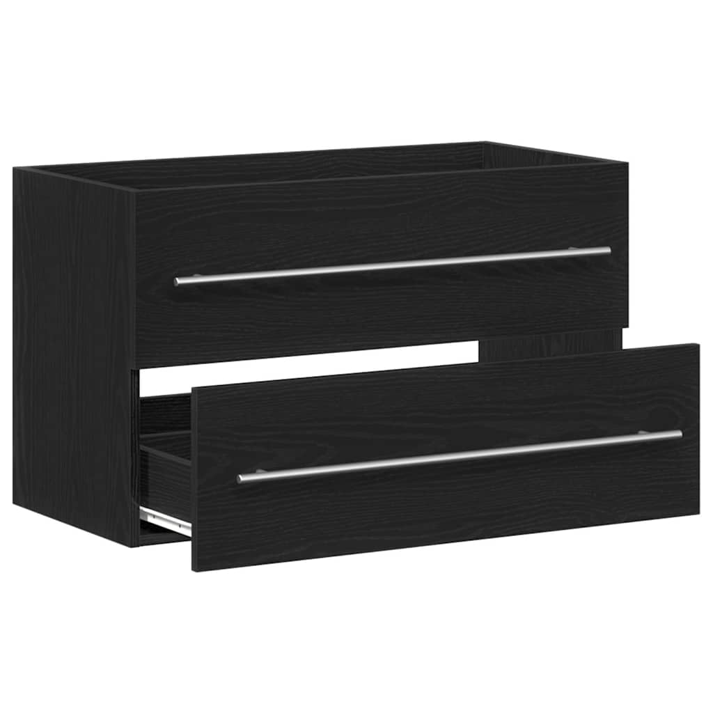Servantskap Svart Eik 80X38,5X48 Cm Konstruert Tre