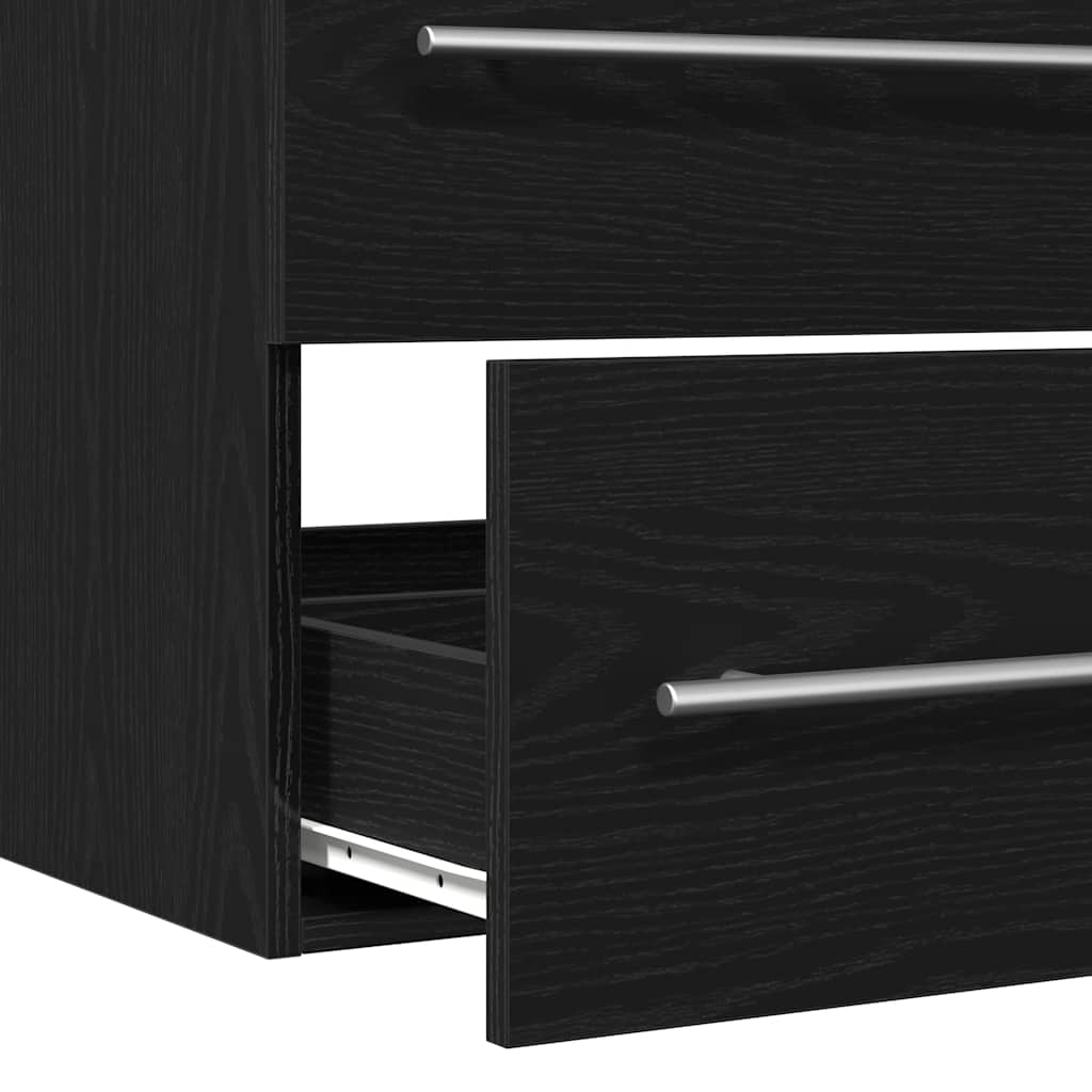 Servantskap Svart Eik 80X38,5X48 Cm Konstruert Tre