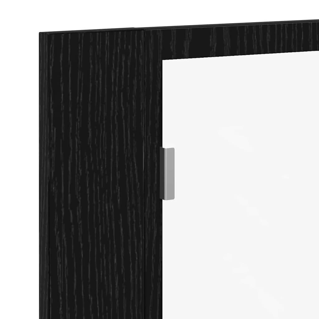 Baderomsspeilskap Svart Eik 60 X 12 X 45 Cm Konstruert Tre