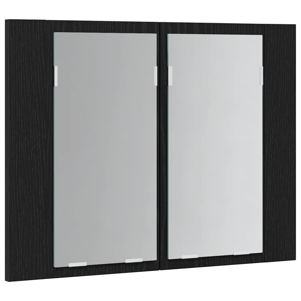 Baderomsspeilskap Svart Eik 60 X 12 X 45 Cm Konstruert Tre