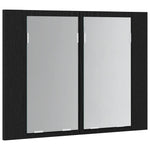 Baderomsspeilskap Svart Eik 60 X 12 X 45 Cm Konstruert Tre