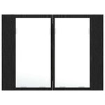 Baderomsspeilskap Svart Eik 60 X 12 X 45 Cm Konstruert Tre